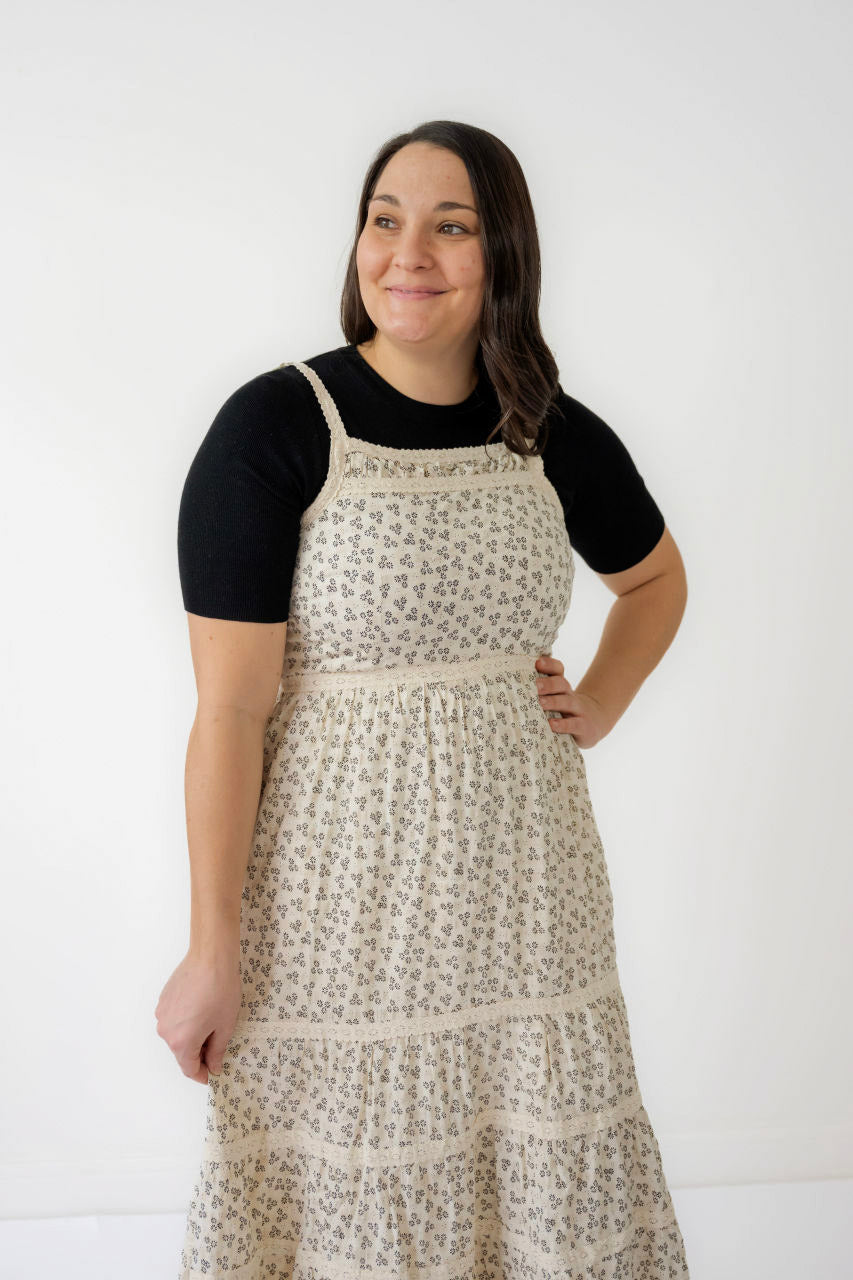 Campbell Floral Maxi Jumper Dress in Black - Womens - Dresses