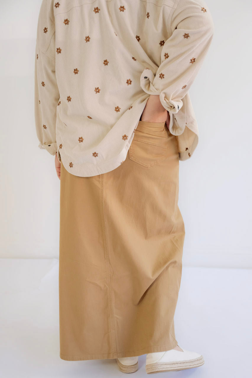 Emma Maxi Skirt in Khaki- FINAL SALE - Womens - Bottoms - Skirts