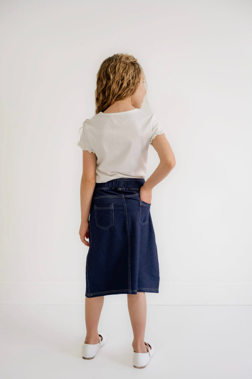 Piper Girls Knit Skirt in Navy - Girls - Bottoms - Skirts