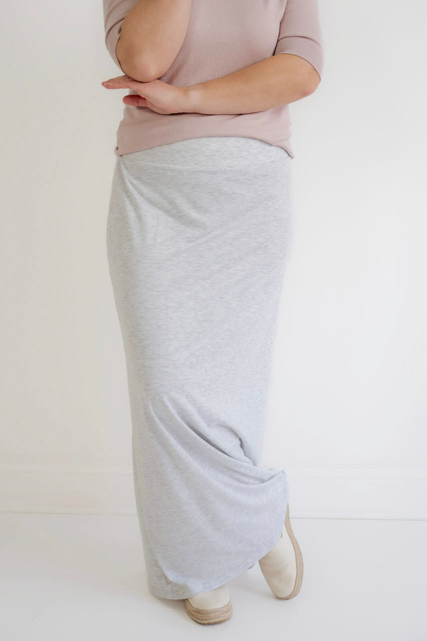 Clarise Knit Maxi Skirt in Heather Gray - Womens - Bottoms - Skirts