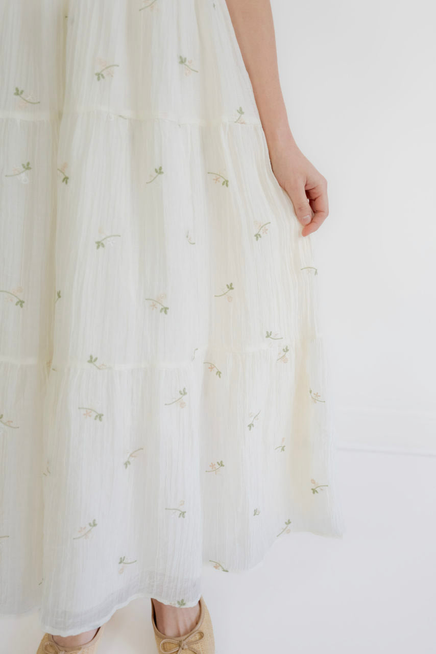 Abbie Floral Maxi Dress in Cream- FINAL SALE - Womens - Dresses