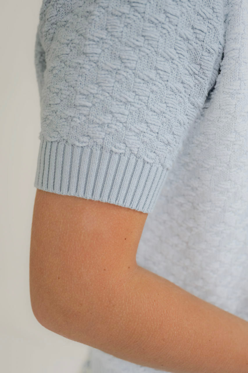 Gracie Textured Cardigan in Sky Blue - Womens - Outerwear - Cardigans