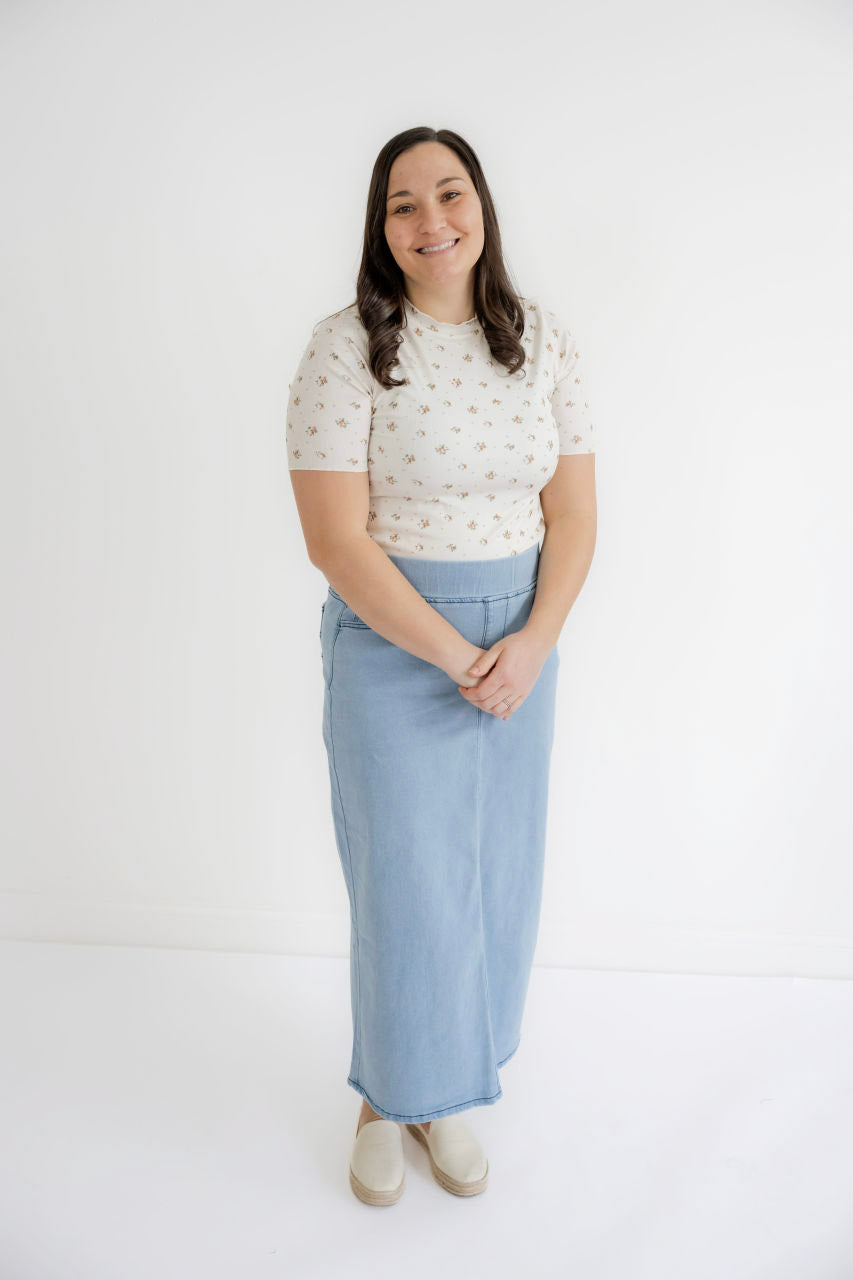 Rosemary Denim Skirt in Light Wash - Womens - Bottoms - Skirts