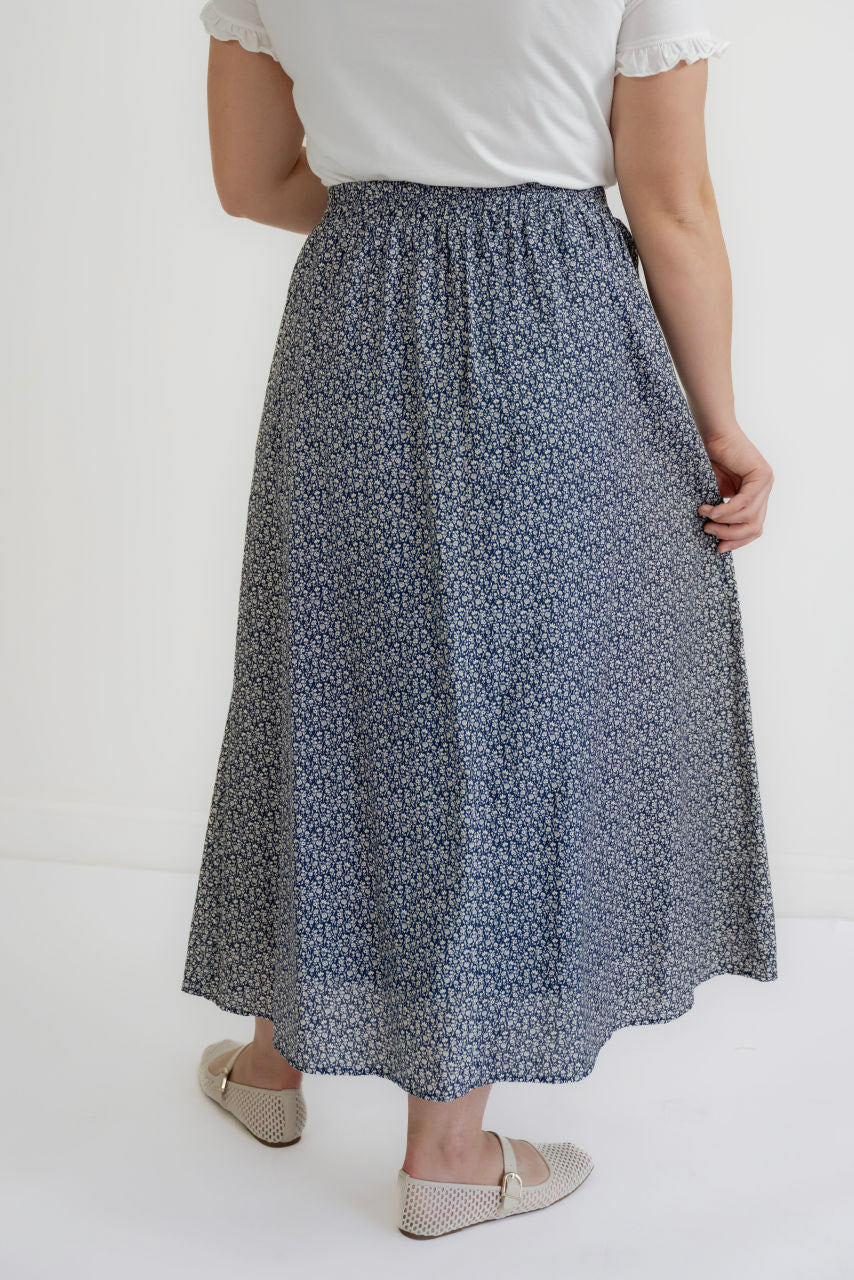 Tully Floral Maxi Skirt in Navy- FINAL SALE - Womens - Bottoms - Skirts