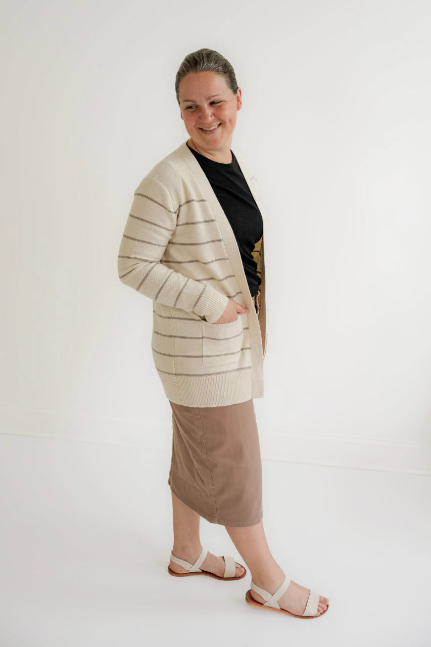 Rhodes Twill Midi Skirt in Sandstone - Womens - Bottoms - Skirts