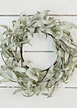Flocked Herb Leaves Small Wreath - Home - Decor - Greenery