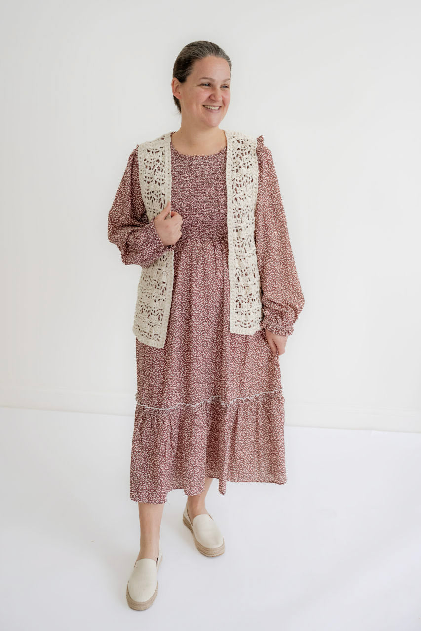 Chloe Floral Midi Dress in Rose- FINAL SALE - Womens - Dresses