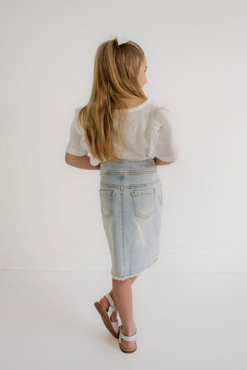 Sara Girls Skirt in Light Wash - Girls - Bottoms - Skirts