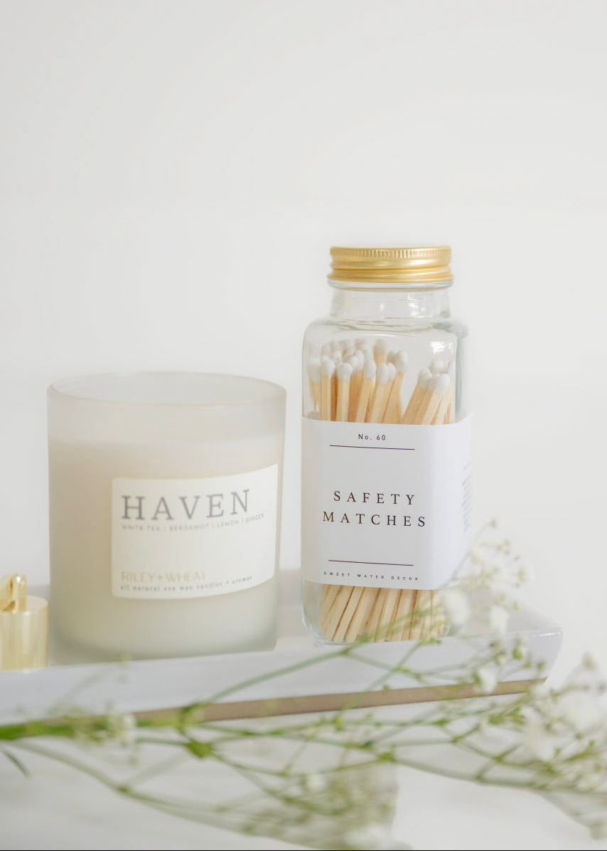 Safety Matches in Glass Jar - Home - Decor - Candles