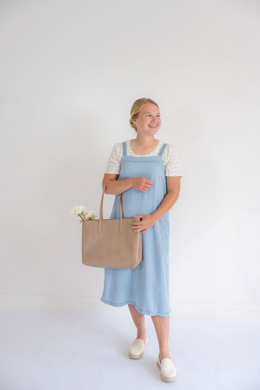 Kinsley Midi Chambray Overall Dress - Womens - Dresses