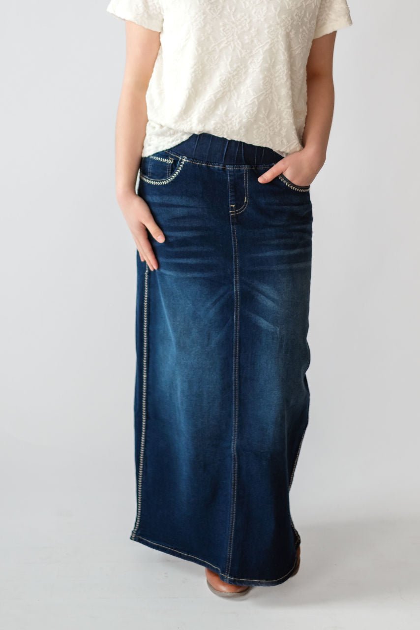 Fashion maxi women's denim skirts