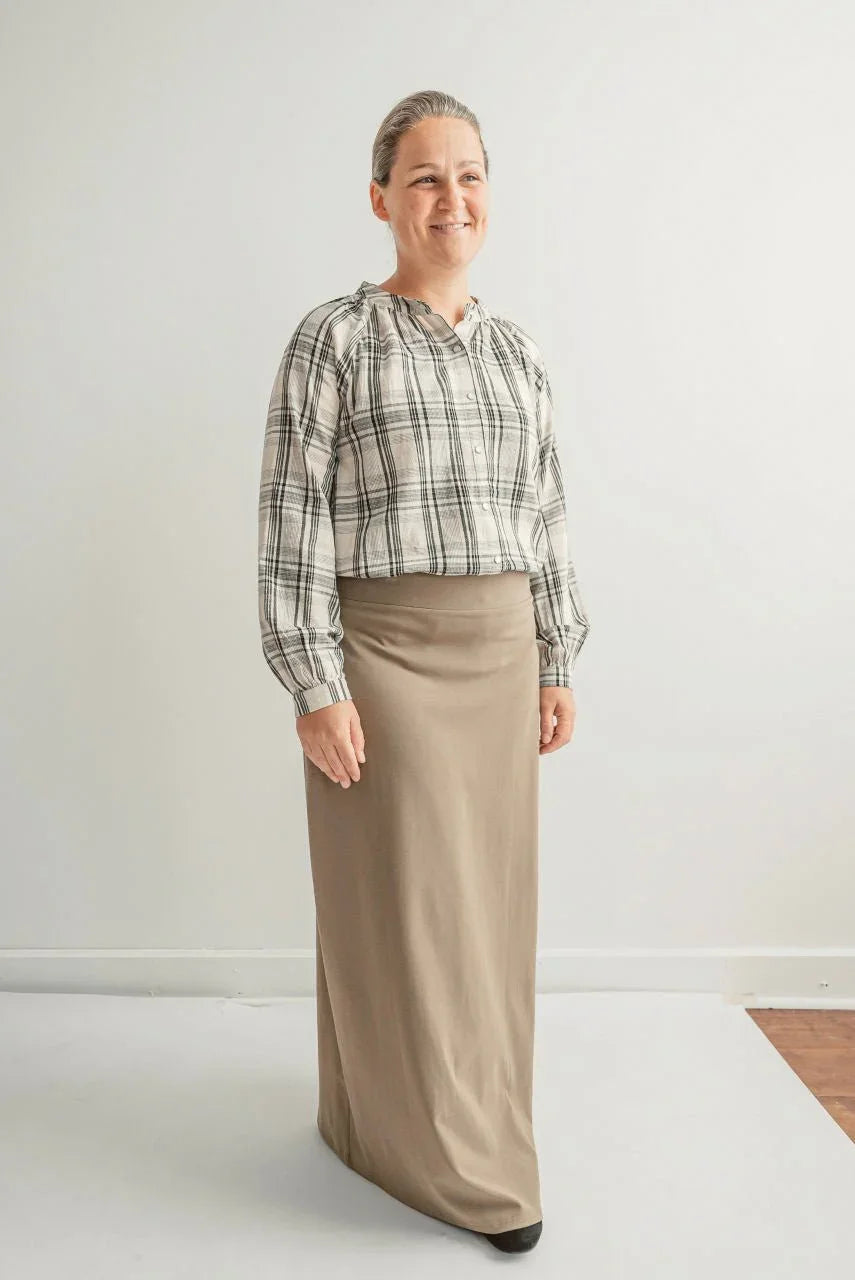 Camille Maxi Knit Skirt in Taupe - FINAL SALE - Camille Maxi Knit Skirt in Taupe - FINAL SALE - XS - Salt and Honey