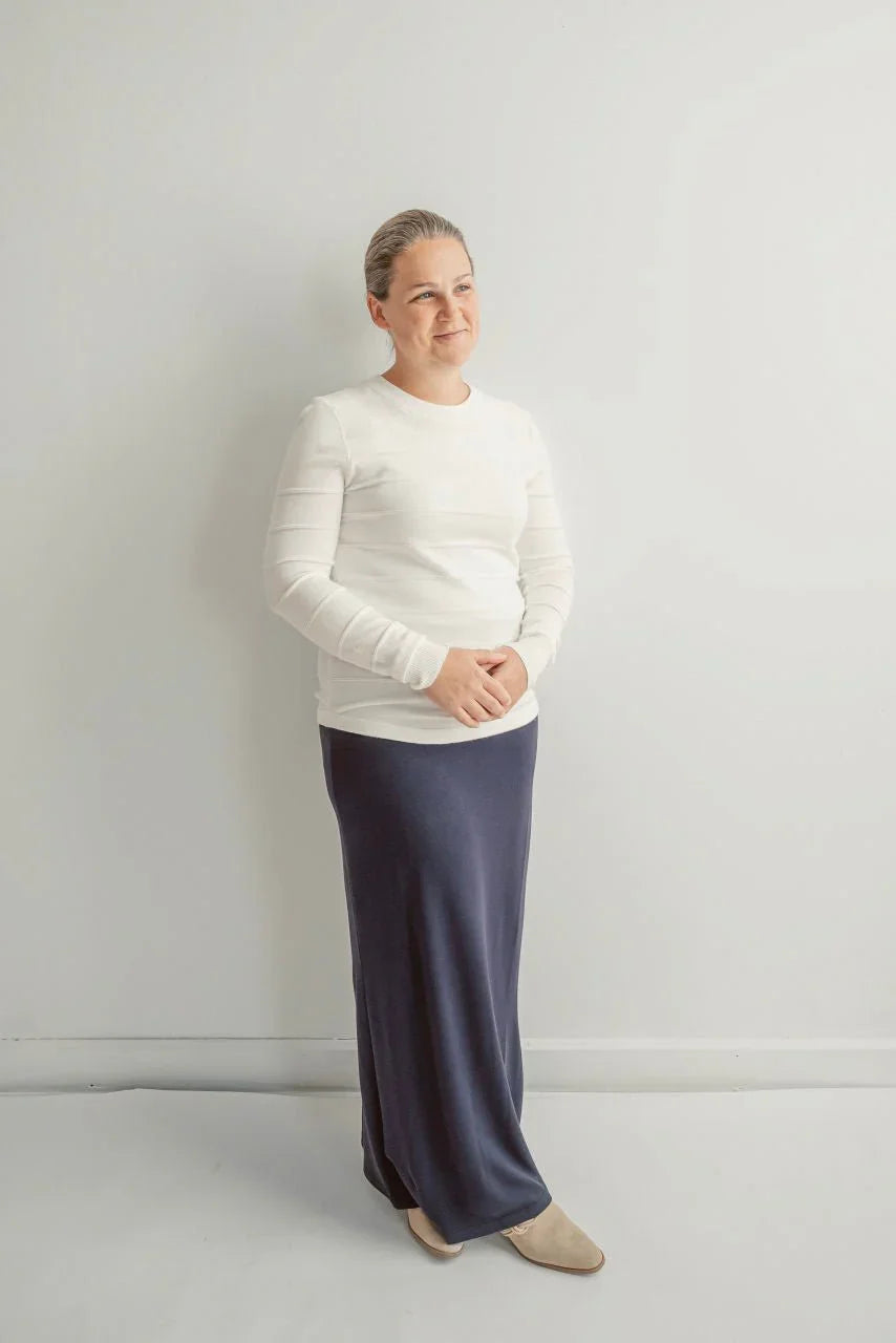 Loretta Knit Maxi Skirt in Navy - FINAL SALE - Loretta Knit Maxi Skirt in Navy - FINAL SALE - XS (36) - Salt and Honey