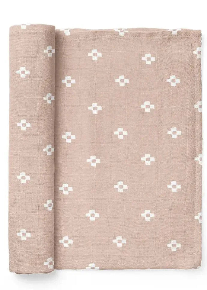 Sand-Pink Square Baby Swaddle - Sand-Pink Square Baby Swaddle - Default Title - Salt and Honey