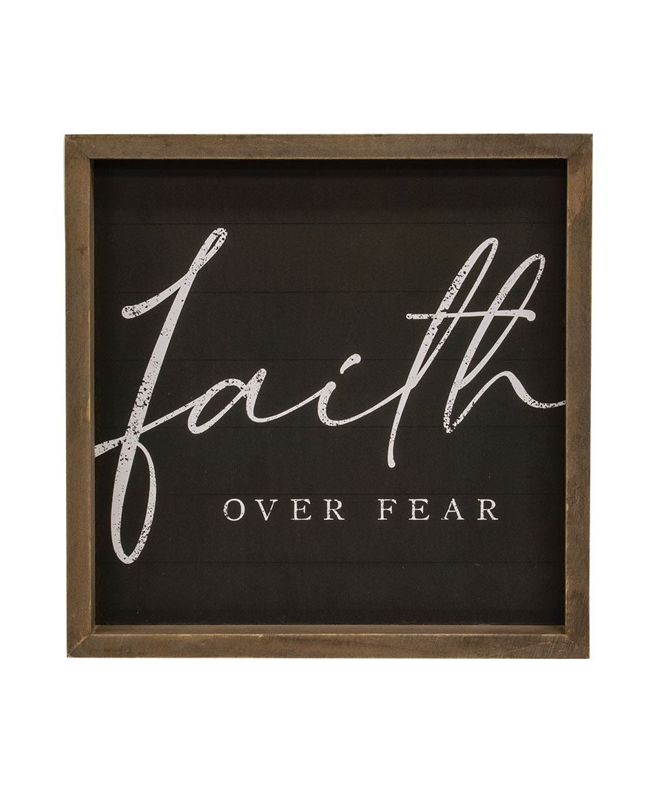 Faith Over Fear Chalkboard Look Frame