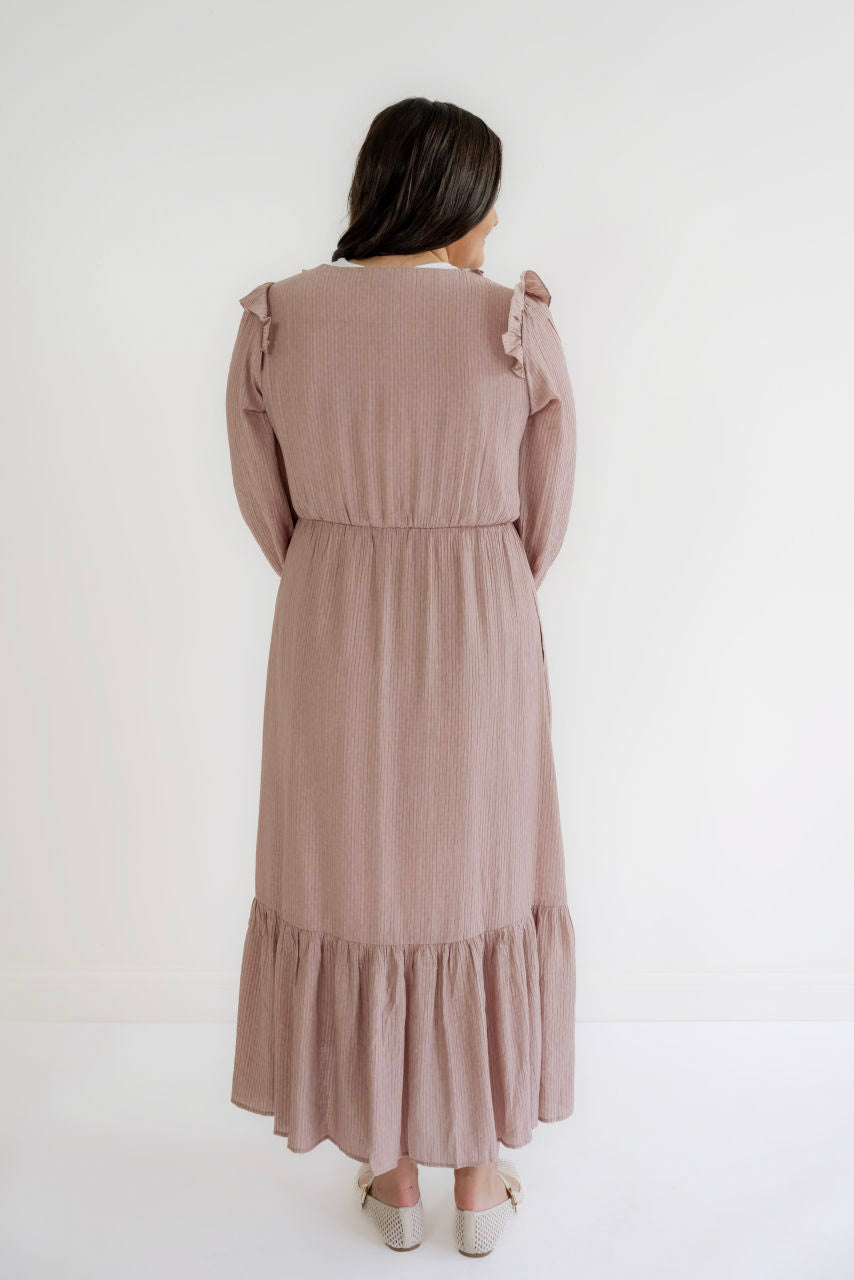 Shaye Textured Midi Dress in Mauve