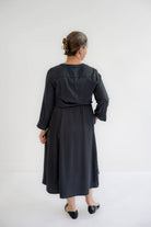 Genova Button Midi Dress in Black- FINAL SALE - Womens - Dresses