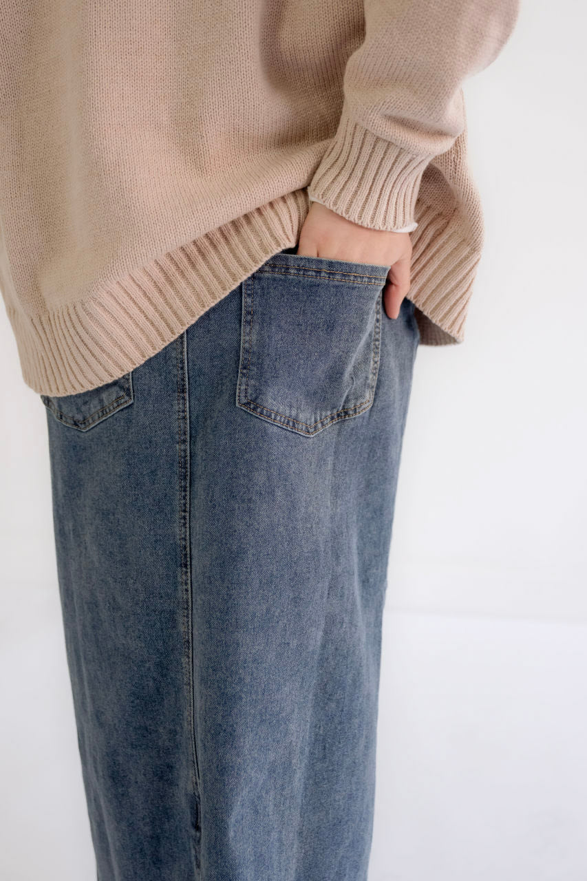 Camdyn Midi Denim Skirt