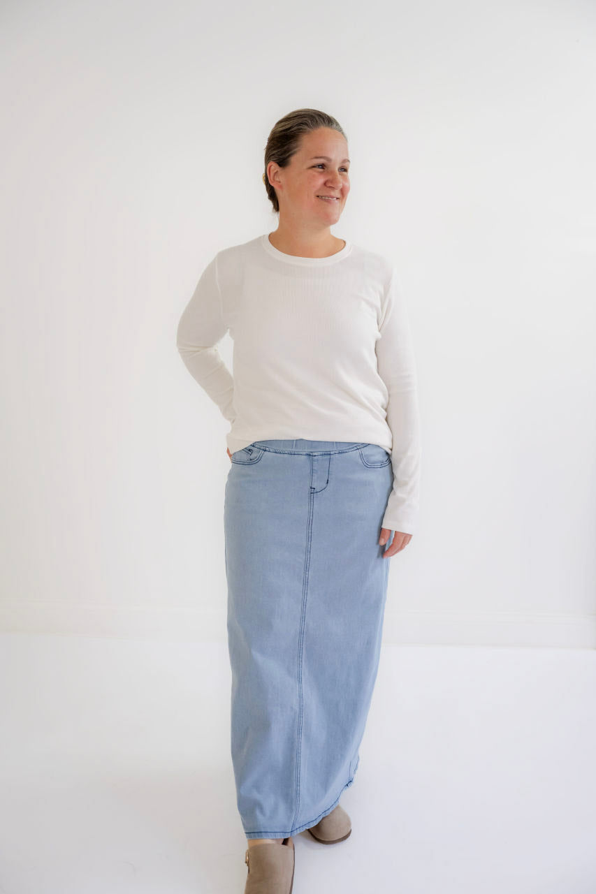 Claire Basic Ribbed Top in Cream - Claire Basic Ribbed Top in Cream - S - Salt and Honey