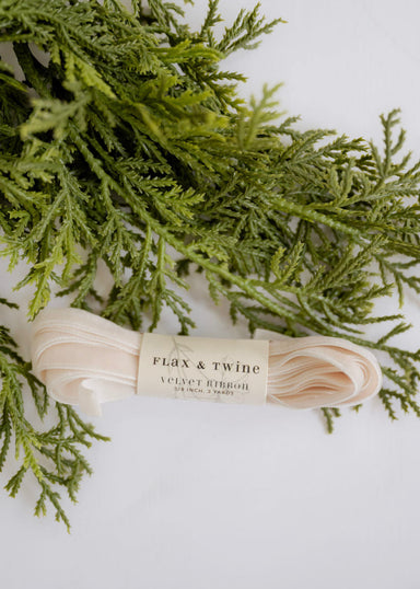 3/8" Velvet Ribbon - 3 Yards in Pearl - 3/8" Velvet Ribbon - 3 Yards in Pearl - Default Title - Salt and Honey
