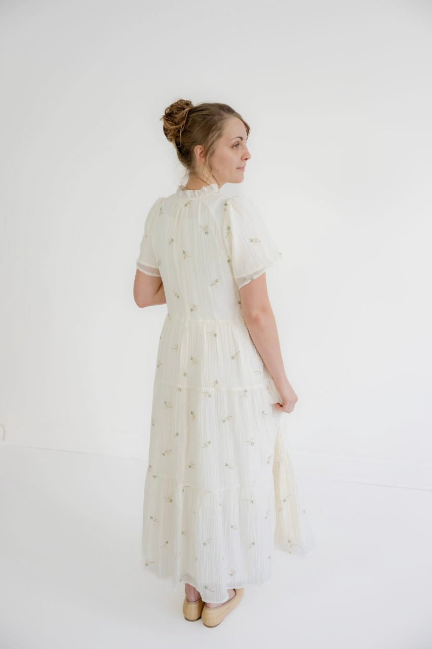 Abbie Floral Maxi Dress in Cream- FINAL SALE - Womens - Dresses