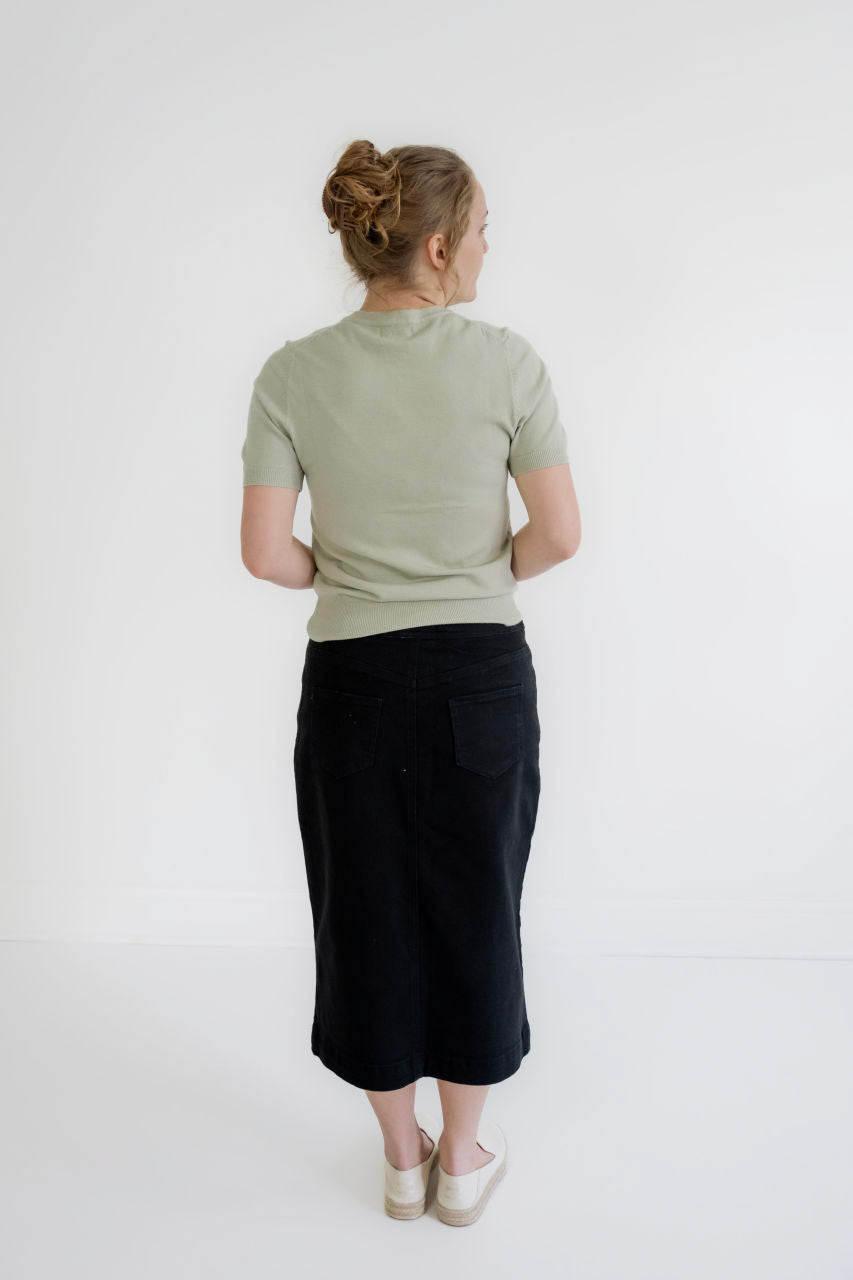 Mariel Knit Sweater Top in Sage