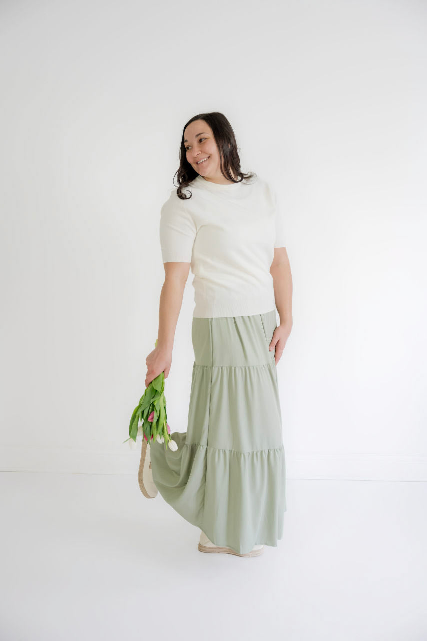 Mariel Knit Sweater Top in Cream