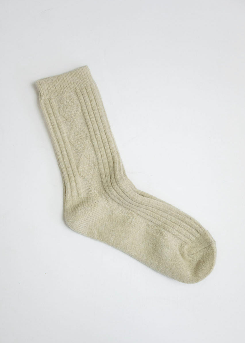 Diamond Pattern Socks in Khaki - Diamond Pattern Socks in Khaki - Default Title - Salt and Honey