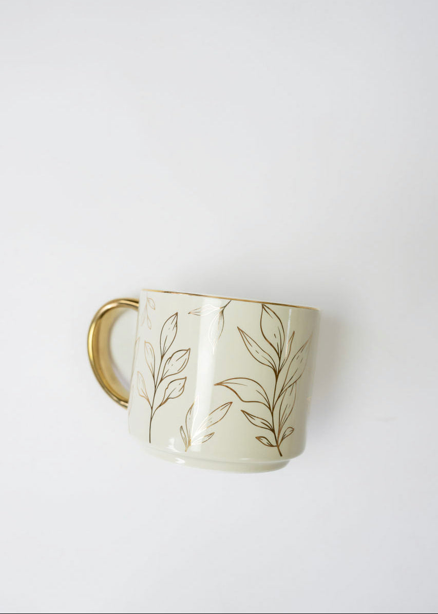 Gold Leaves Coffee Mug - Gold Leaves Coffee Mug - Default Title - Salt and Honey