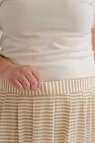 Hadassah Striped Knit Skirt in Beige - Womens - Bottoms - Skirts
