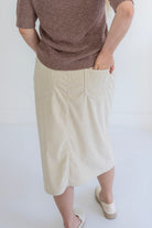 Remy Corduroy Skirt in Almond - Remy Corduroy Skirt in Almond - S - Salt and Honey