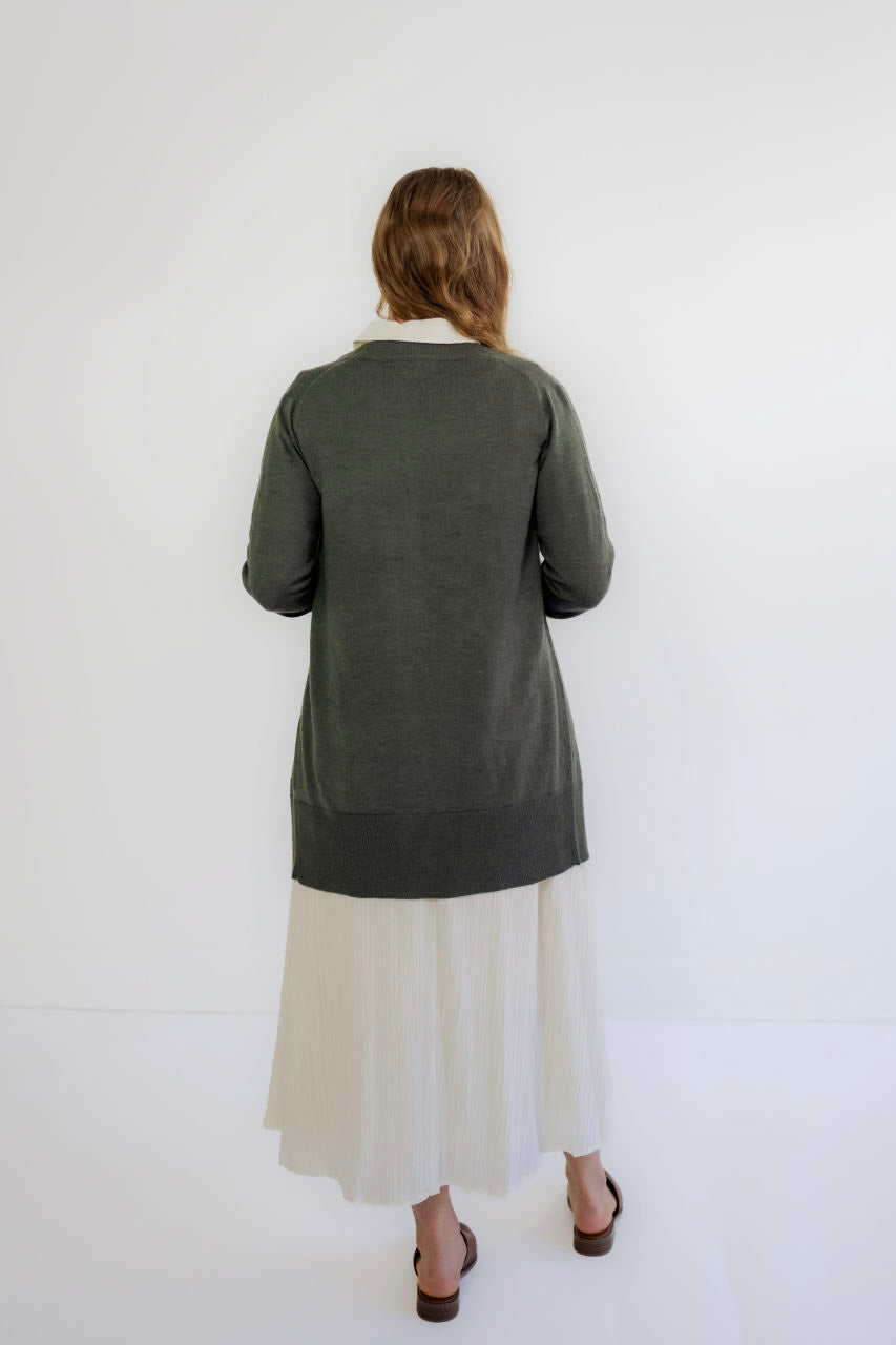 Kacie Open Front Cardigan in Spruce - Kacie Open Front Cardigan in Spruce - S - Salt and Honey