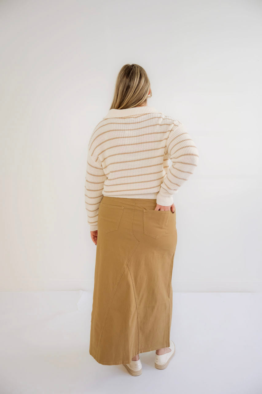 Emersyn Maxi Skirt in Khaki - Emersyn Maxi Skirt in Khaki - S - Salt and Honey