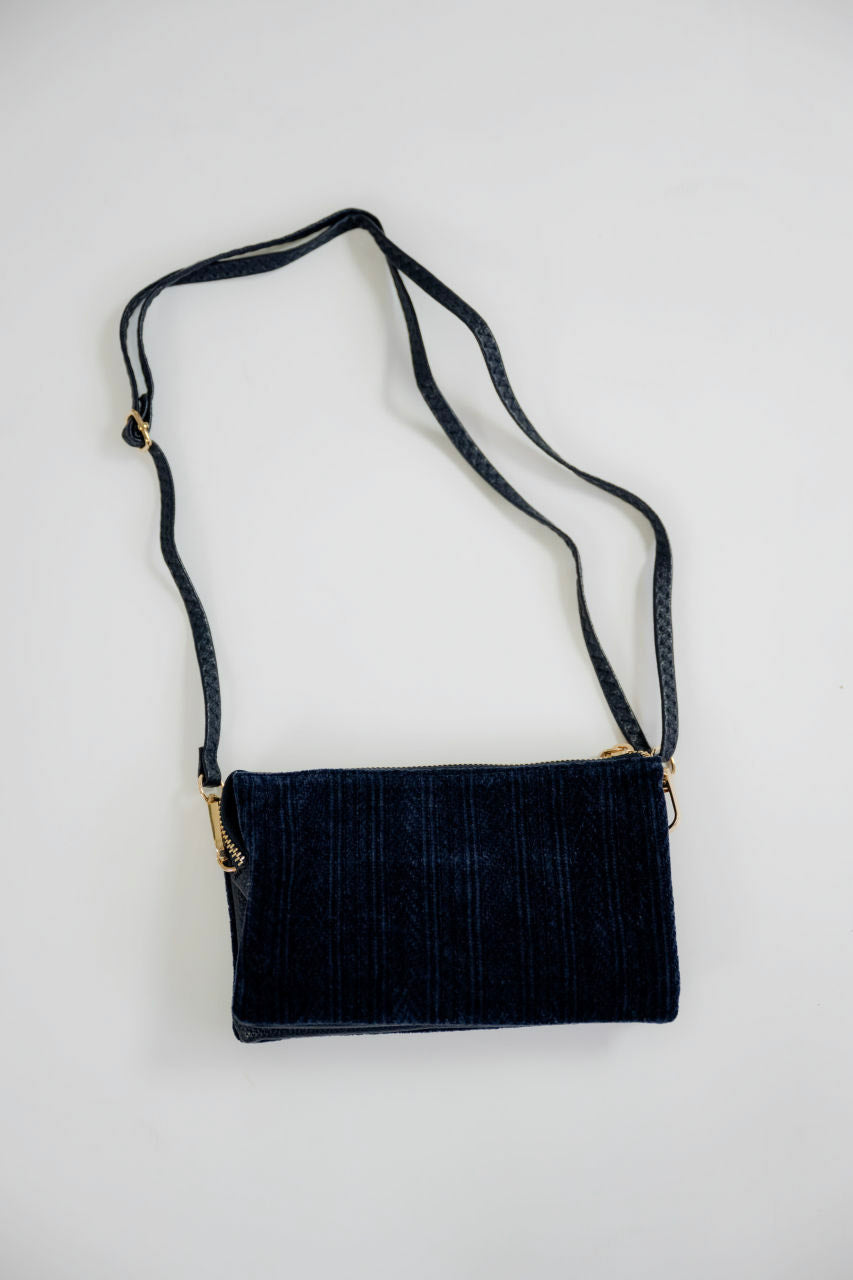 Chevron Knit Wristlet Purse in Navy - Chevron Knit Wristlet Purse in Navy - Default Title - Salt and Honey