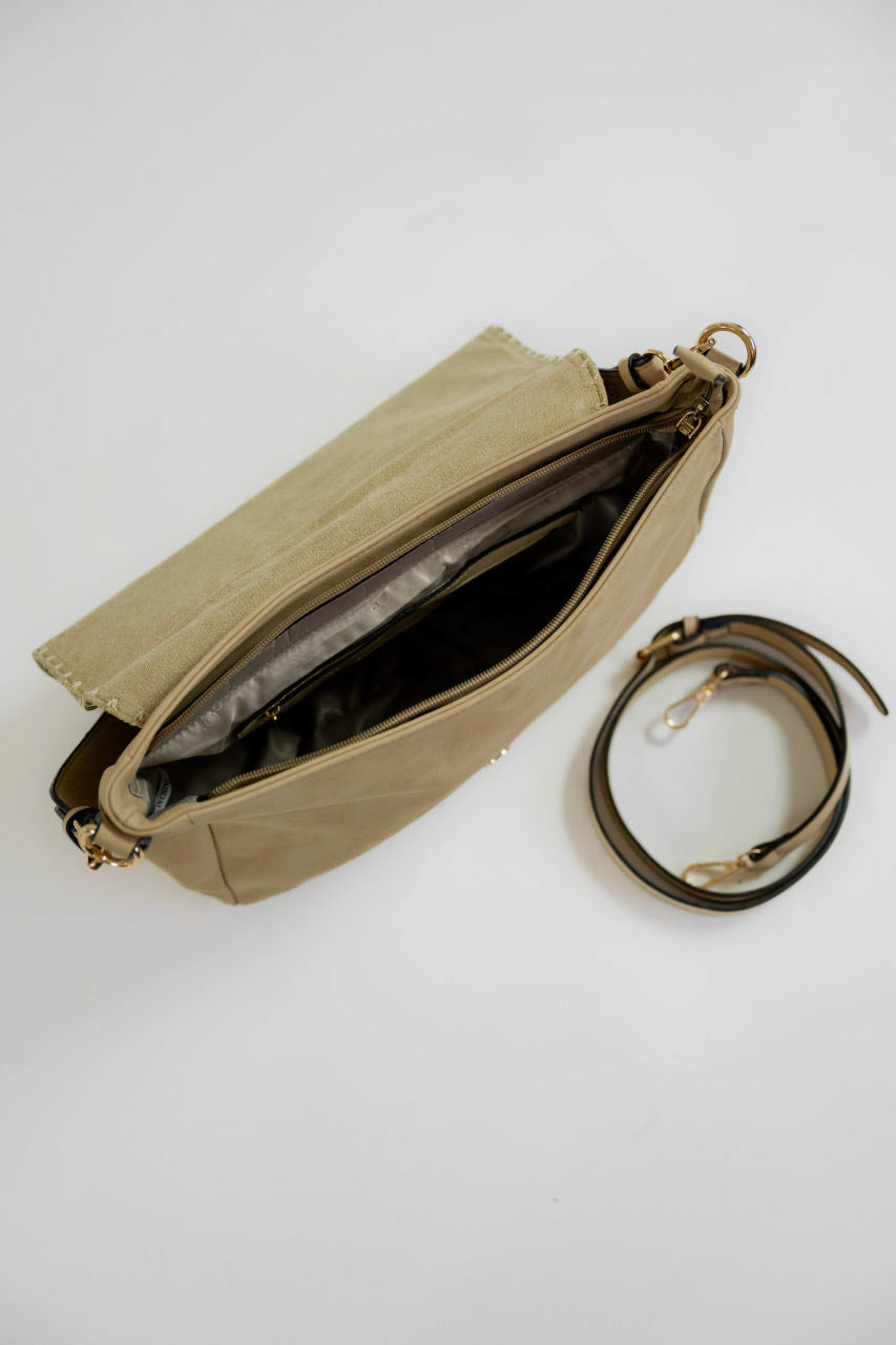 Faux Suede Purse in Cream - Faux Suede Purse in Cream - Default Title - Salt and Honey