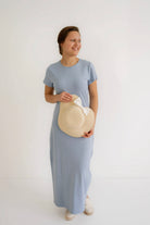 Elle Knit T-Shirt Dress in Sky Blue- FINAL SALE - Womens - Dresses