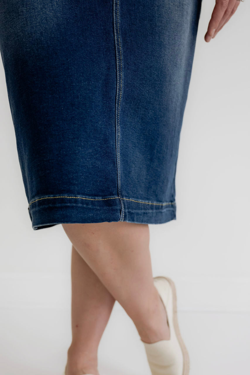 Sara 29" Skirt in Dark Wash - Womens - Bottoms - Skirts
