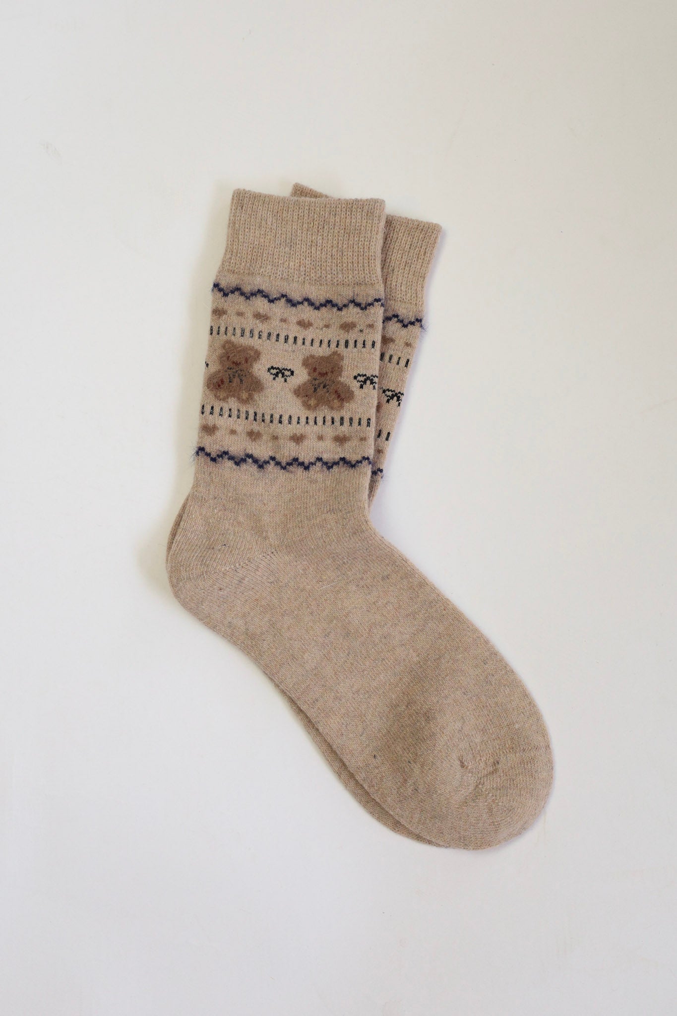 Nordic Bear Socks in Khaki