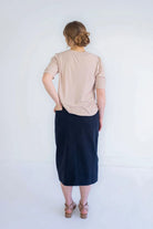 Blythe Midi Denim Skirt in Classic Navy - Blythe Midi Denim Skirt in Classic Navy - XS - Salt and Honey