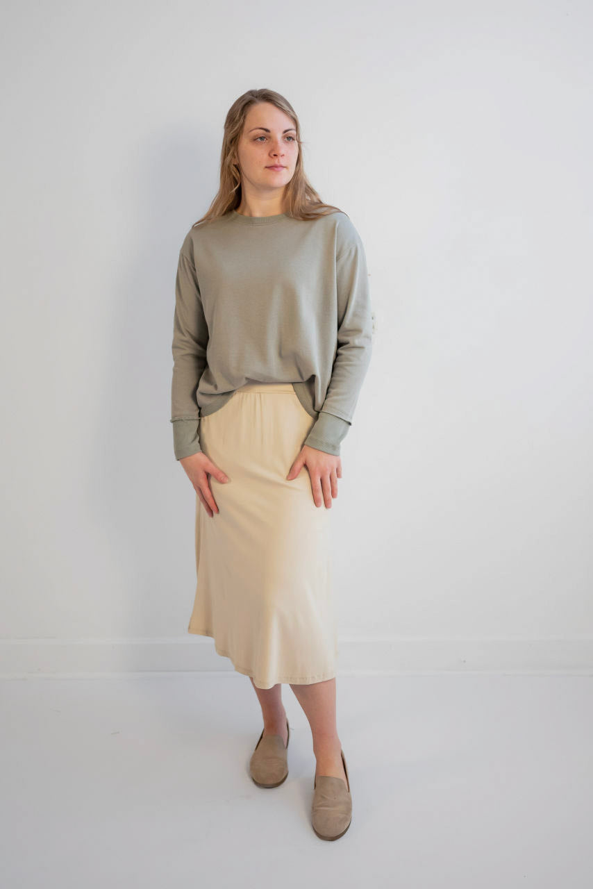 Aspen French Terry Knit Top in Sage Green