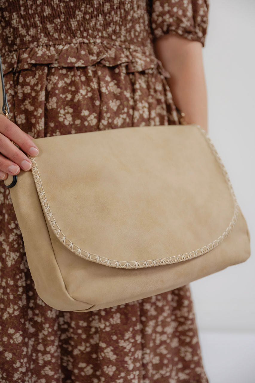 Faux Suede Purse in Cream - Faux Suede Purse in Cream - Default Title - Salt and Honey