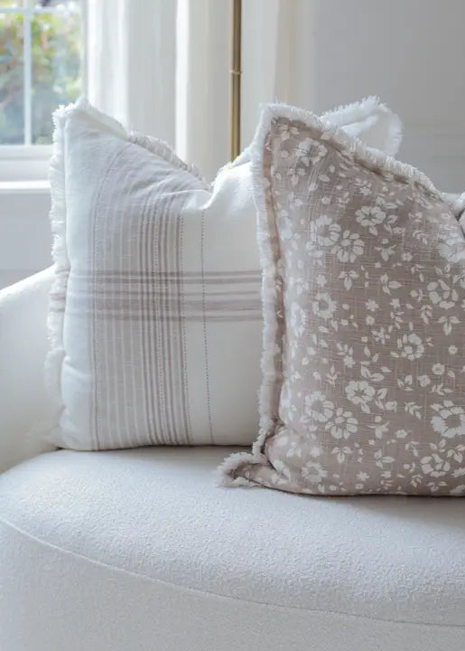 Plaid Fringe Pillow Cover