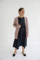 Louise Cotton Blend Cardigan in Mauve - Womens - Outerwear - Cardigans