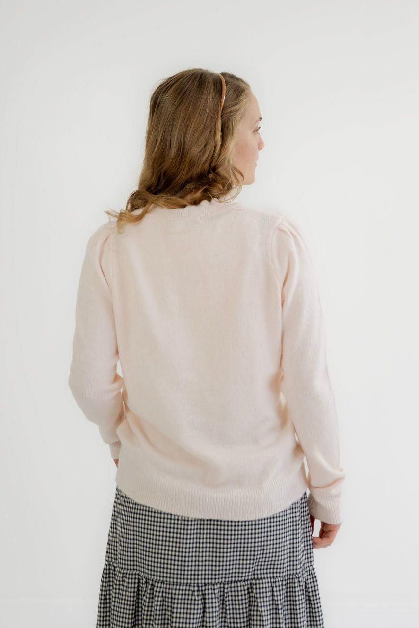Paisley Ruffle Sweater in Blush - Paisley Ruffle Sweater in Blush - S - Salt and Honey