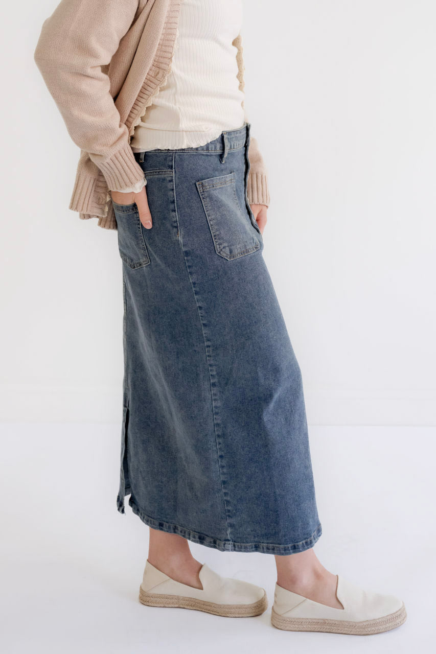Camdyn Midi Denim Skirt