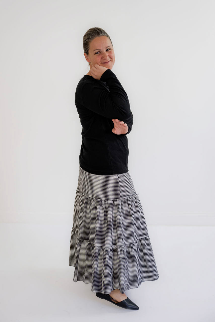 Claire Basic Ribbed Top in Black - Claire Basic Ribbed Top in Black - S - Salt and Honey