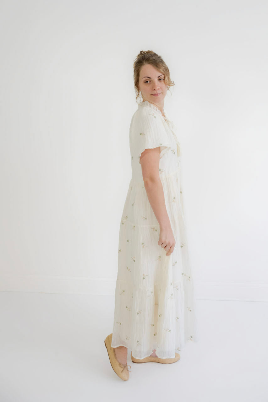 Abbie Floral Maxi Dress in Cream- FINAL SALE - Womens - Dresses