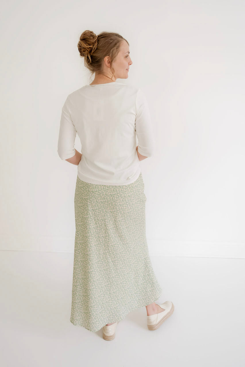 Cicily Ditsy Floral Skirt in Soft Sage