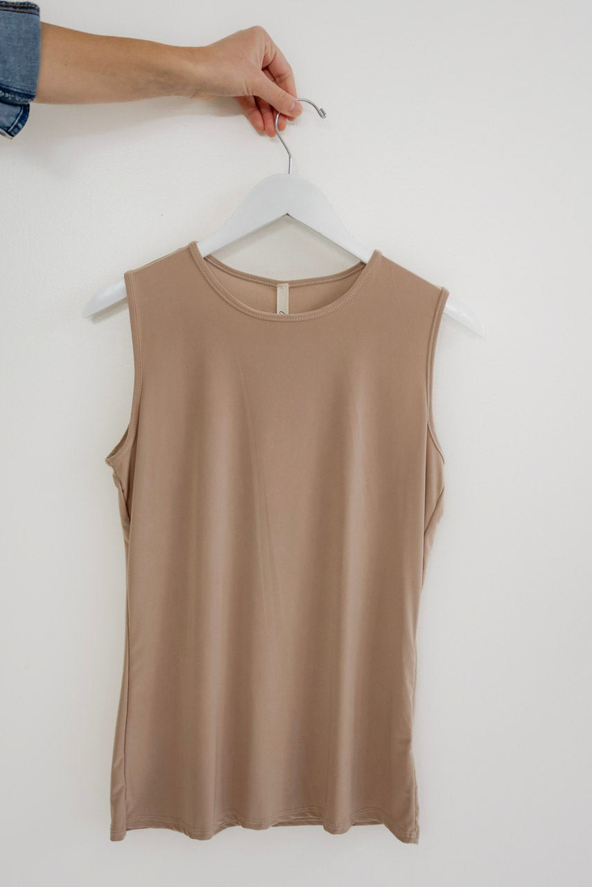 Essential Layering Tank in Tan