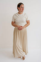 Hadassah Striped Knit Skirt in Beige - Womens - Bottoms - Skirts